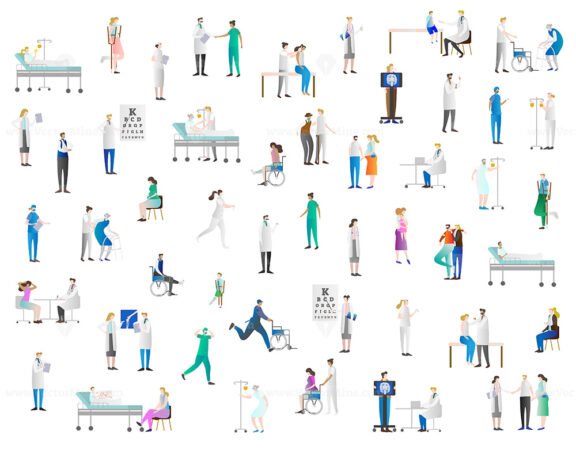 Hospital vector illustration icon collection set