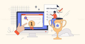 How to rank on search engine ratings with SEO retro tiny person concept