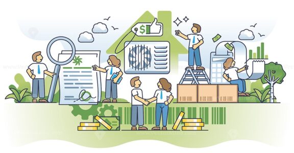 HVAC system cost and heating bills expense calculations outline concept