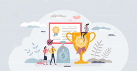 Incentive and financial stimulus for work performance tiny person concept