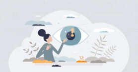 Intuition as sixth sense and inner feeling for future tiny person concept