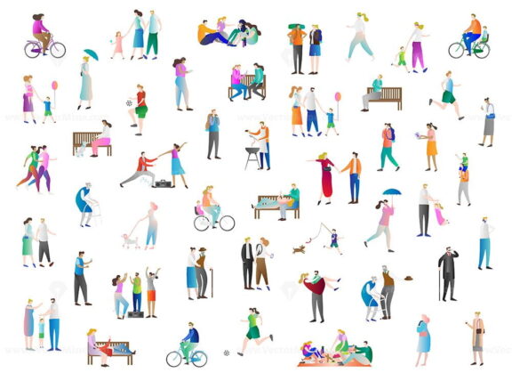 Leisure vector illustration icon collection set