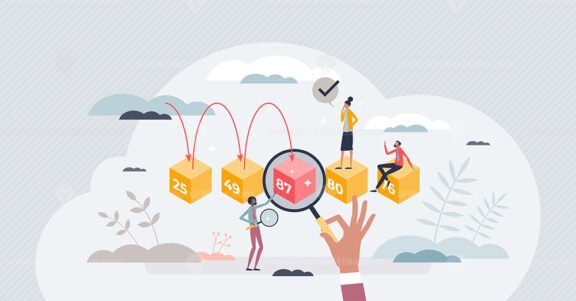 Linear or sequential search method to find element tiny person concept