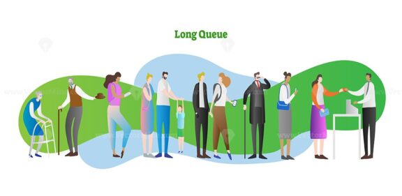 FREE Long queue vector illustration