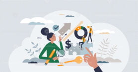 Marketing campaign management with successful approach tiny person concept