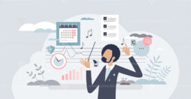 Marketing manager for creative and innovative strategy tiny person concept