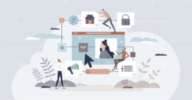 Marketing objectives as key points in advertising process tiny person concept