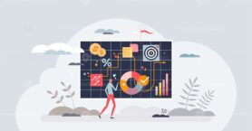 Marketing plan and commercial or promotion strategy tiny person concept