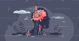 Mental health awareness with psychological therapy tiny person concept