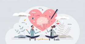 Mental health awareness and emotional care therapy tiny person concept