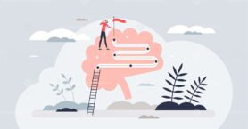 Mental health awareness and psychological mind therapy tiny person concept