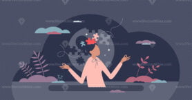 Mental health for female as inner mind peace and balance tiny person concept