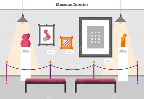 FREE Museum interior vector illustration