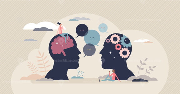 Natural language processing or NLP as AI development tiny person concept