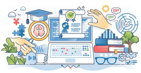 Online psychology degrees and psychologist certificate outline hands concept