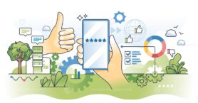Online review management for service feedback monitoring outline concept.