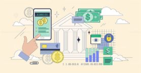 Open banking and financial services data share tiny neubrutalism concept