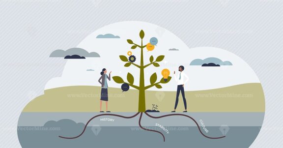 Organizational development or growth for business company tiny person concept