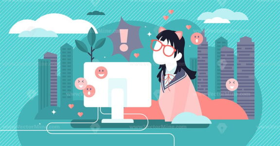 Otaku vector illustration