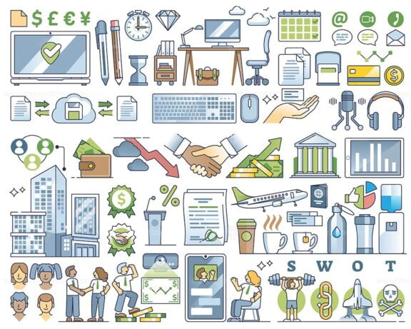Partnership and business collaboration for sales growth outline collection