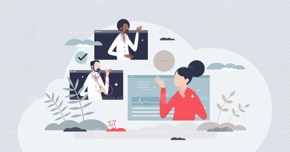 Patient centered care with precise patient communication tiny person concept