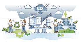 Perils and climate dangers of fossil fuels toxic pollution outline concept