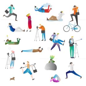 FREE Photographer vector illustration icon collection set