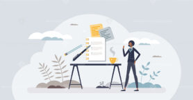 Plan and prioritize business tasks for best efficiency tiny person concept
