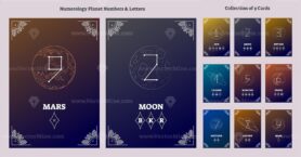 FREE Solar system planets and astrological numbers with letters chart