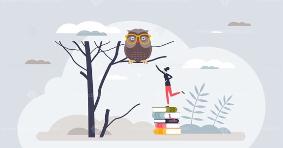 Power of mentorship for personal development and growth tiny person concept