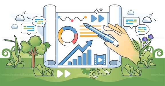 Presentation skills and ability to share information outline hands concept