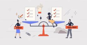 Prioritization method for effective time management retro tiny person concept