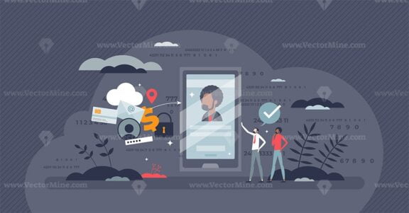 Privacy in digital age for secured personal information tiny person concept