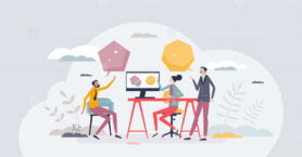 Product usability testing and user experience feedback tiny person concept