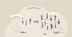 Representative sample with statistical subset population tiny person concept