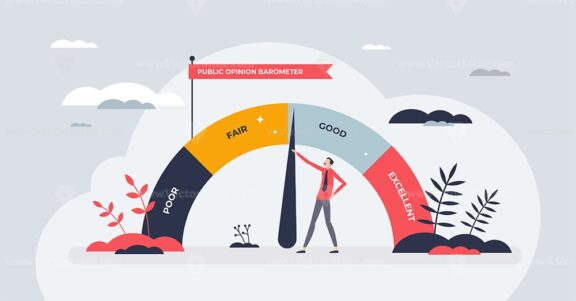 Reputation management with PR public opinion analysis tiny person concept