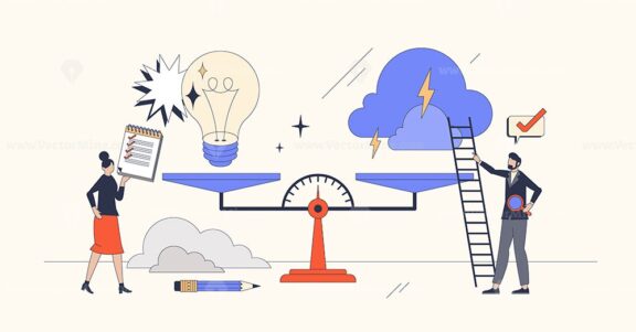 Risk assessment and business hazard measurement retro tiny person concept