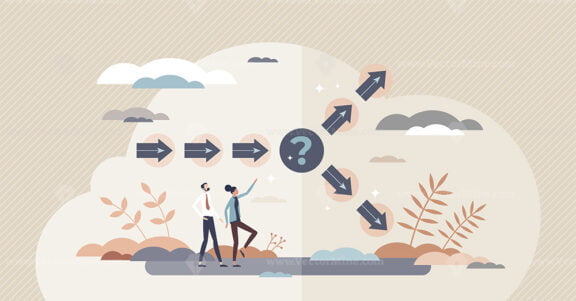 Risk management and possible business strategy evaluation tiny person concept
