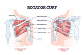 Rotator cuff anatomical structure and location explanation outline diagram