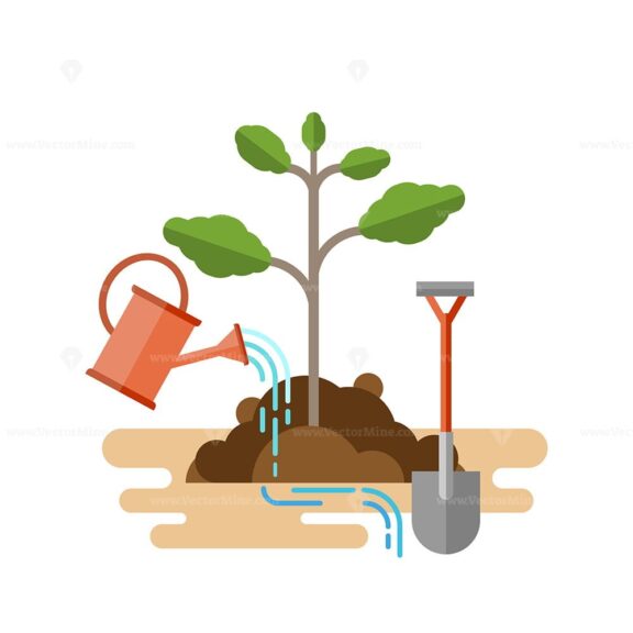 FREE Flat vector illustration with sapling process