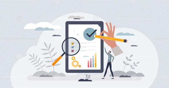 SEO checklist or search engine optimization management tiny person concept
