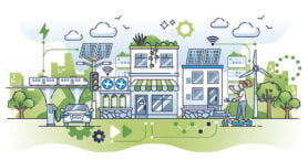 Smart cities environment and sustainable urban development outline concept
