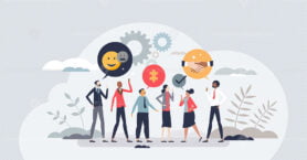 Soft skills as ability to understand communication tiny person concept