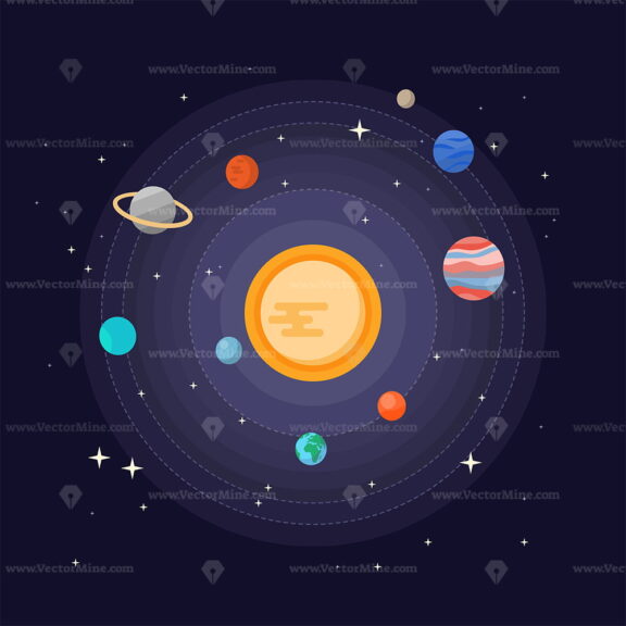 FREE Solar system vector illustration