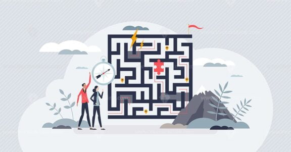 Strategic planning for direction and problem solving tiny person concept