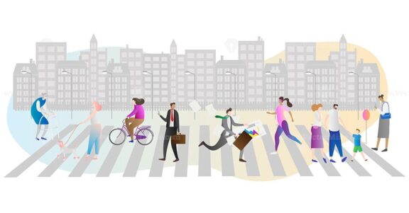 FREE Street crowd vector illustration