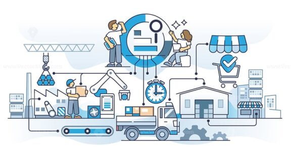 Supply chain optimization with effective and smart management outline concept
