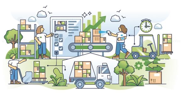 Supply chain optimization for effective logistics process outline concept