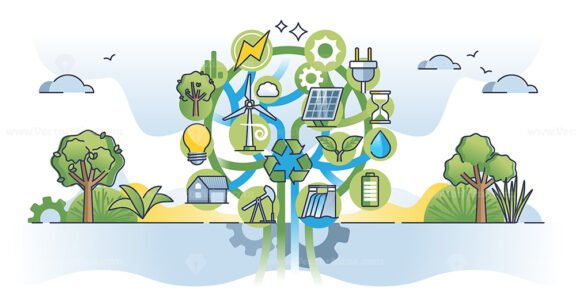 Sustainable resources management for environmental society outline concept