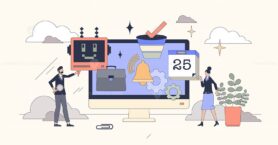 Talent acquisition automation using AI tiny person neubrutalism concept